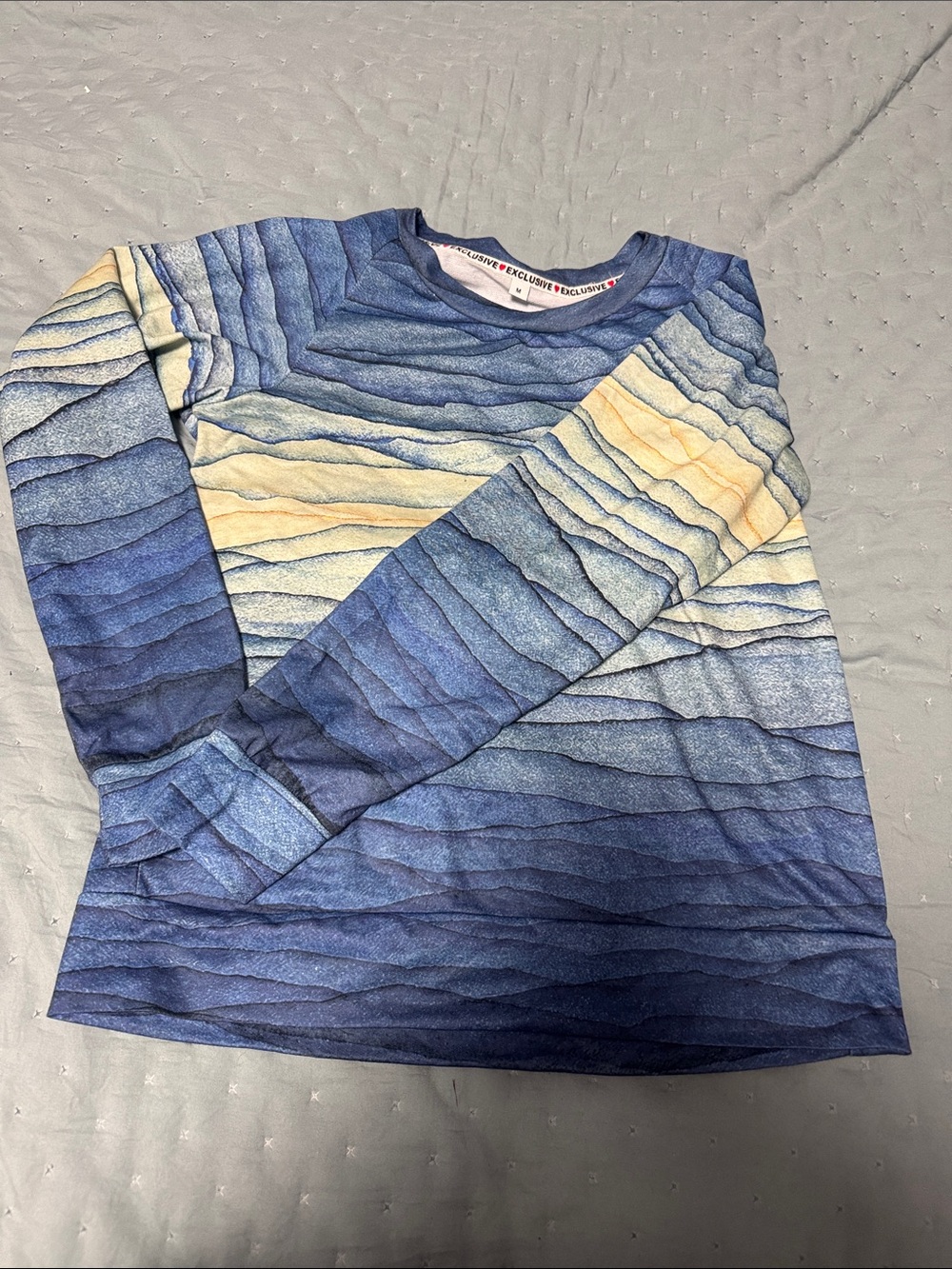 Kids Blue & Cream Long-Sleeve Top